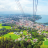 Die Landeshauptstadt Bregenz mit dem Bodensee.
